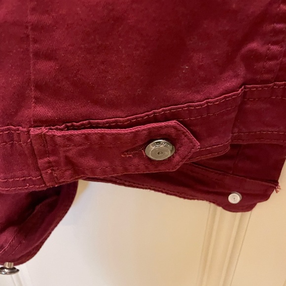 Denim, Jean Jacket., beautiful maroon, great condition. - Picture 5 of 5